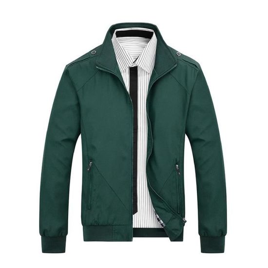 Blouson Homme Mi Saison Léger Bomber Casual Zippée Col
