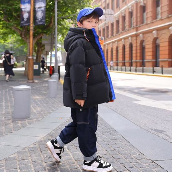 Doudoune Enfant Garçon – Parka D’hiver Chaud, Coupe-vent Avec Capuche