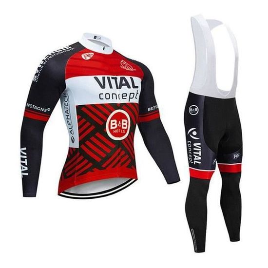 Tenue Vélo Homme - Maillot Manches Courtes + Cuissard à Bretelles Rembourré - Lot De 2