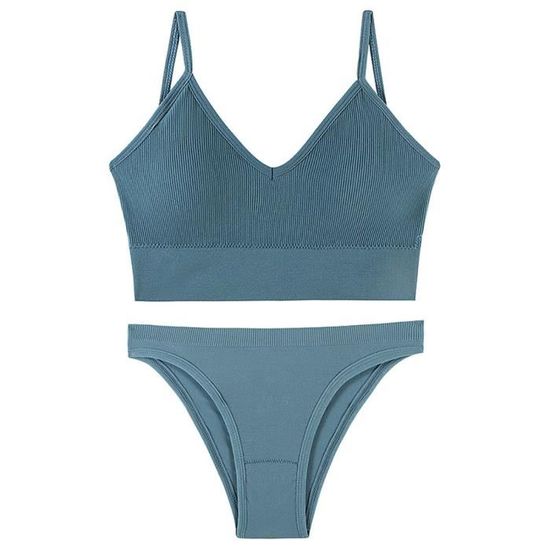 Ensemble Lingerie Française Soutien-gorge Sport Et Boxer Pour Garçon - Petit Bonnet, Sans Armatures, Matière Stretch