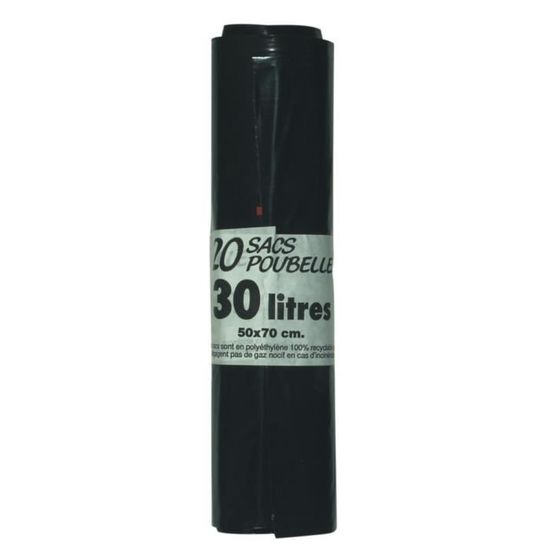 Rouleau De 100 Sacs Poubelle Noirs 100L - Standard, Pour Poubelle Cuisine | Fabriqué En France