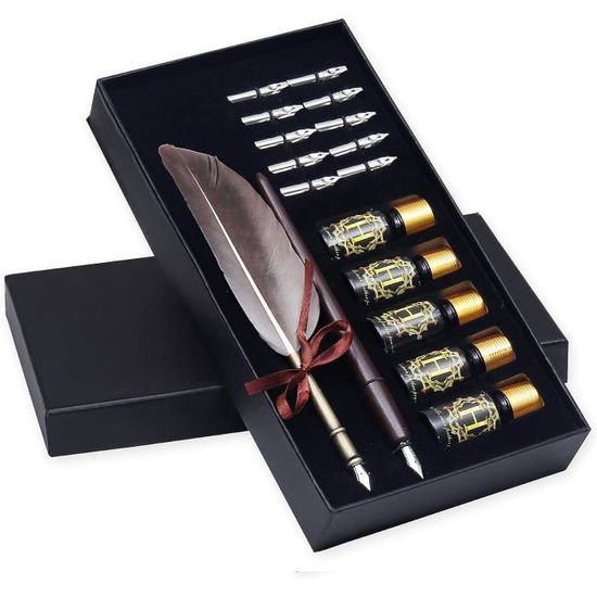 Porte-stylo Plume-Calligraphie Angla Porte-stylo Plongé En Bois Porte-stylo Plume (avec Bride