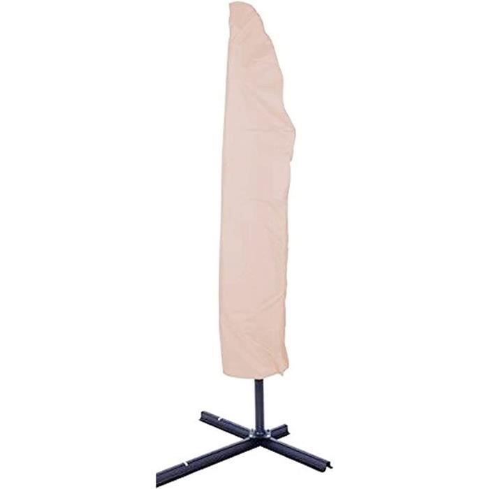 Housse De Parasol Oxford 600D Imperméable - Taille 153x30 Cm - Protection Vent Et Pluie - Gris