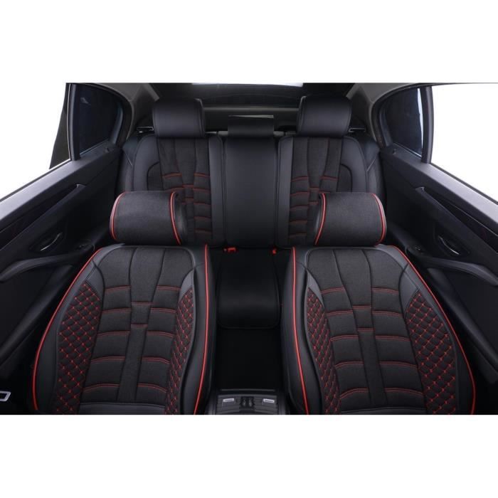 Housses De Sièges Complet Noir Rouge En Cuir et Tissu Pour Dacia Sandero Duster Lodgy