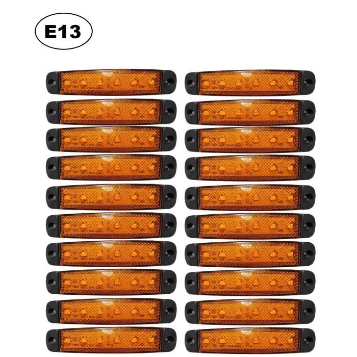 20 X 24v, 24 Volts Orange Led Feux De Gabarit Camion Caravane Chassis Remorques