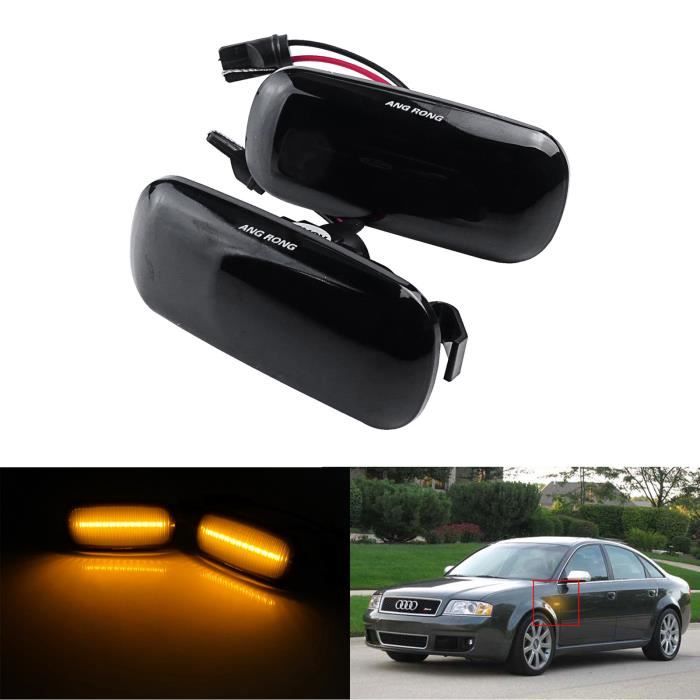 2x Jaune LED Côté Clignotant Latéral Répétiteur lentille Noir Pour Audi A3 8P A4 S4 RS4 A6 S6 RS6 A8 S8