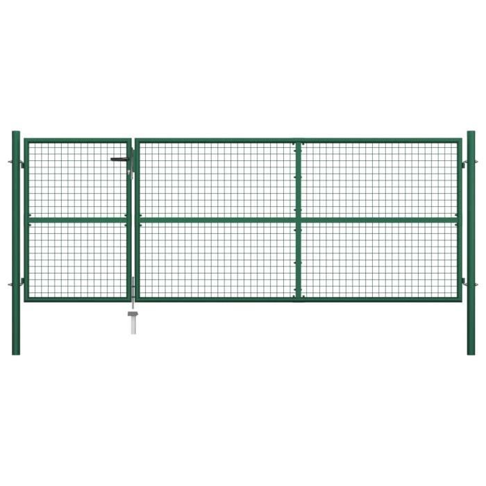 Portillon Acier 350x125 cm Vert OLL # -PAI