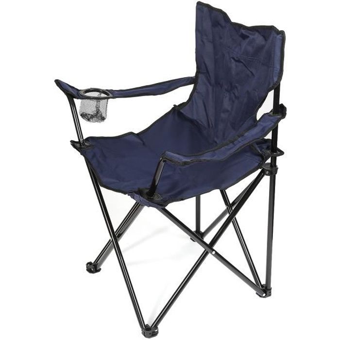Chaise pliant camping portable 50*50*80cm PVC Bleu marine