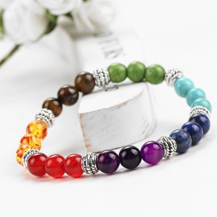 exquisgift®Mode pierre naturel perles bracelet chakra pour femmes bijoux~WSS12047803