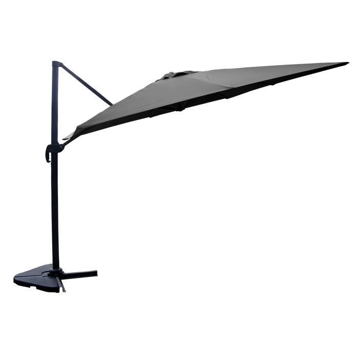 CESARE - Parasol déporté 3x4m Gris
