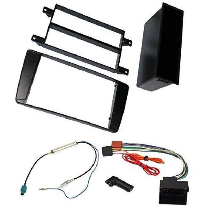 Kit Adaptateur Autoradio 1DIN avec vide-poche noir Skoda Fabia/ Roomster/ Octavia/ Yeti/ Superb + ISO + FM