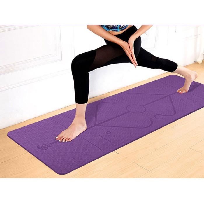 Tapis de Yoga TPE 1830*610*6mm avec ligne de Position tapis de tapis antidérapant pour tapis de gymnastique de Fitness environnement