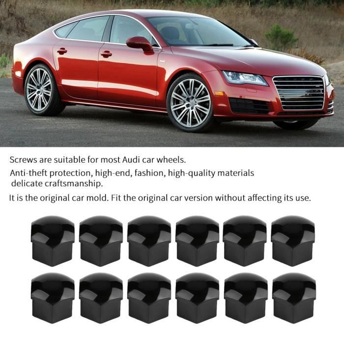 20pcs 17mm écrou roue voiture protection vis auto moyeu anti-vol couvercle Audi noir-CWU