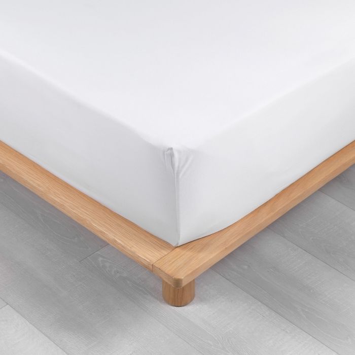 Drap housse 100% percale ultra doux 160 x 200 cm 78 fils bonnet 30 cm Blanc