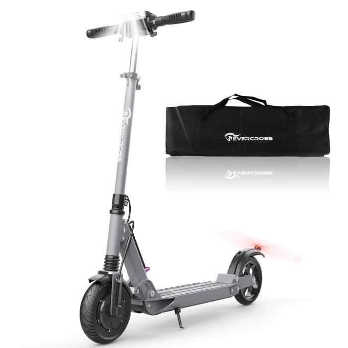 Trottinette Électrique Pliable EVERCROSS E1, Batterie 7.5Ah Moteur 350W Écran LCD 8 Pouces Noir Avec Sac, Gris