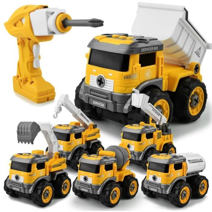 Voiture Télécommandé Jouet télécommandée DIY 6 en 1Jouet de Enfant Véhicule de Construction Jeu Assemblage Jouets éducatifs Cadeaux