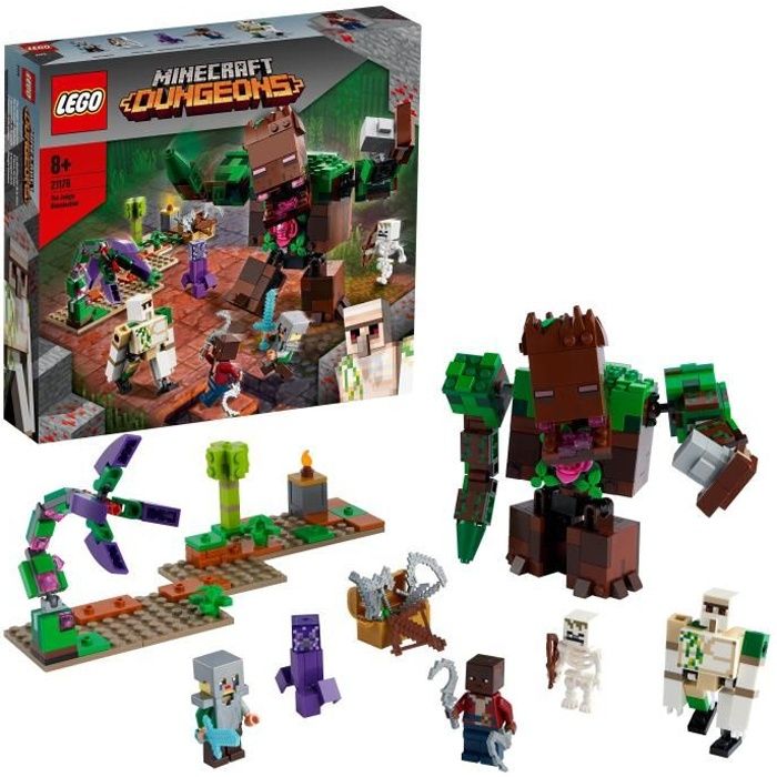 LEGO® 21176 Minecraft™ L'abomination de la jungle Jouet et Donjon pour Filles et Garçons, Set avec Figurines