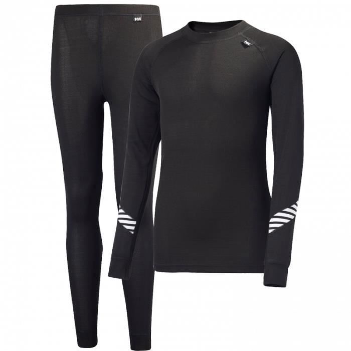 Sous vêtement technique haut et bas junior helly hansen dry set black Noir 12 ans
