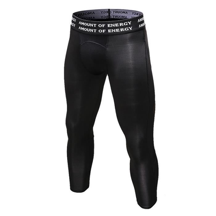Pantalon de Compression 3/4 Homme Sport Moulant Stretch Séchage Rapide