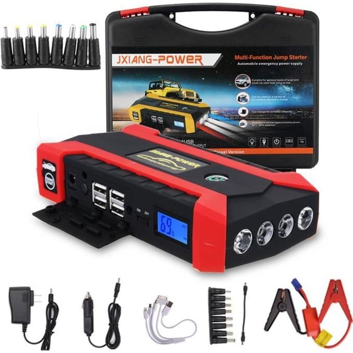 TEMPSA 89800 mAh Car Jump Starter Voiture Chargeur Batterie Booster 12V 4 USB Eu Plug