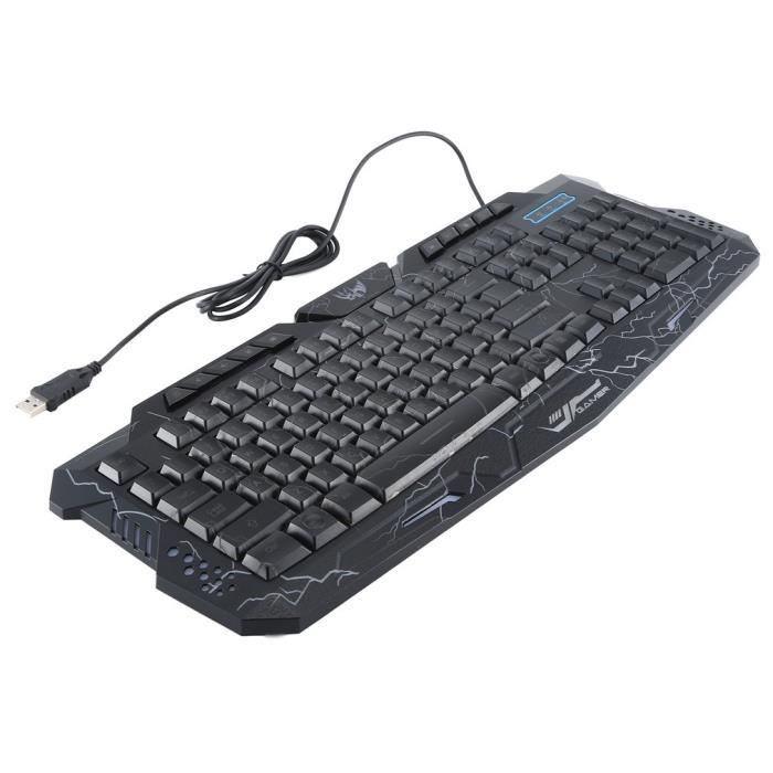 Clavier de jeu M200 Clavier d'ordinateur filaire Clavier filaire rétroéclairé tricolore(Clavier américain)