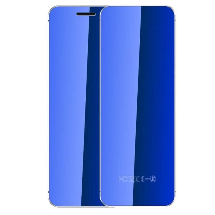Mini Téléphone Portable Tactile Bluetooth FM Anti-Perte GSM Double SIM Bleu
