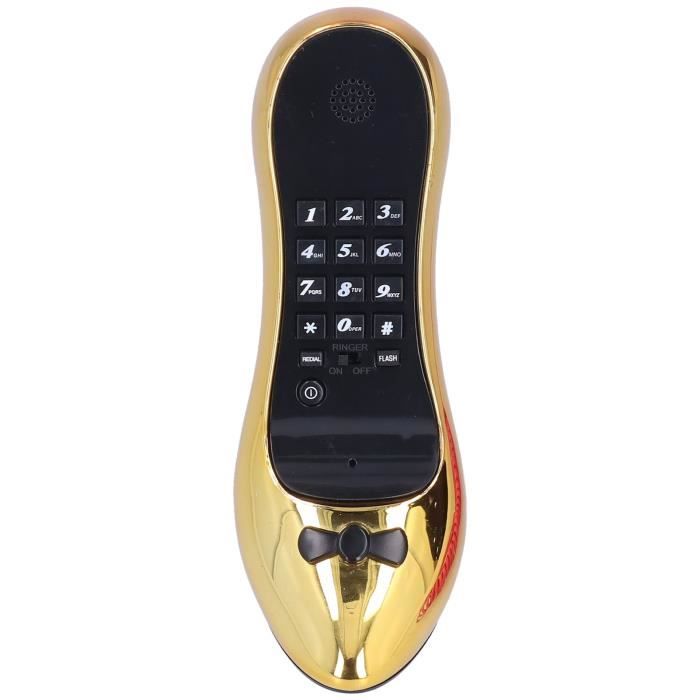 Zerone Téléphone fixe Téléphone filaire à talons hauts, nouveauté filaire, décoration de meubles de téléphones de bureau à