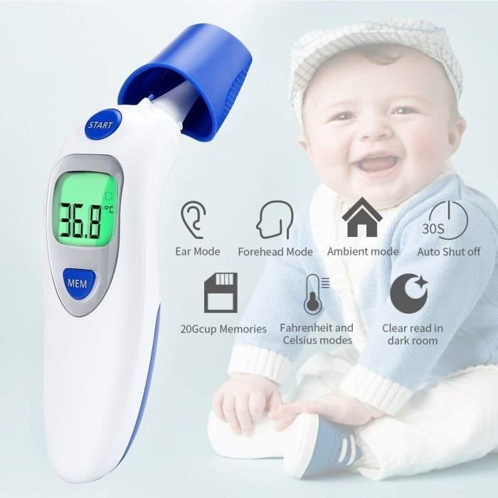 Thermomètre Numérique Professionnel– thermomètre Infrarouge Oreille thermomètre Frontal pour bébé Enfants Adultes et l'Objet Surface