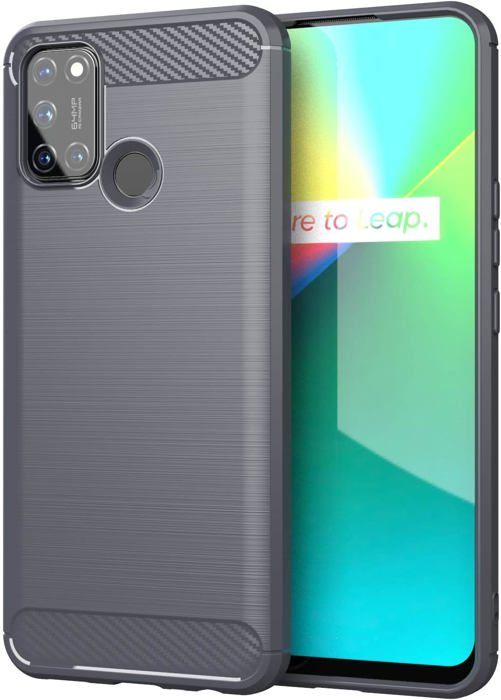Coque Pour REALME 11 PRO PLUS - Fibre De Carbone Effet, Silicone TPU, Anti-choc, Noire