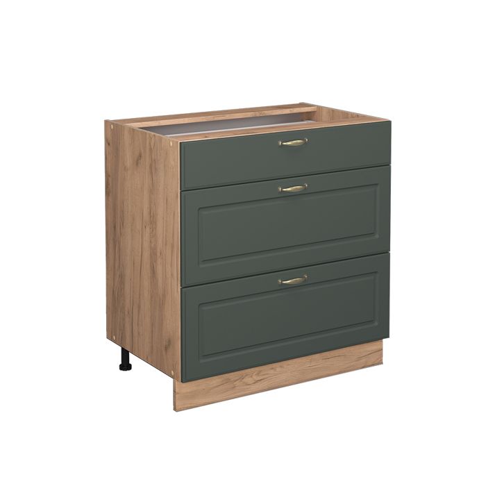 Meuble Sous-évier Vicco Fame-Line 80 Cm - Couleur Chêne Vert Or - Neuf