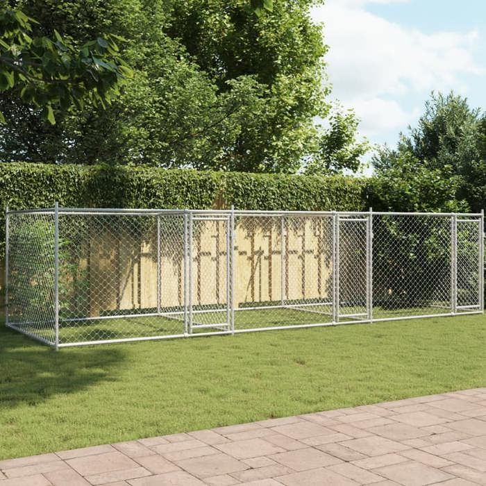 vidaXL Cage pour chien avec portes 6x2x1 5 Acier galvanisé