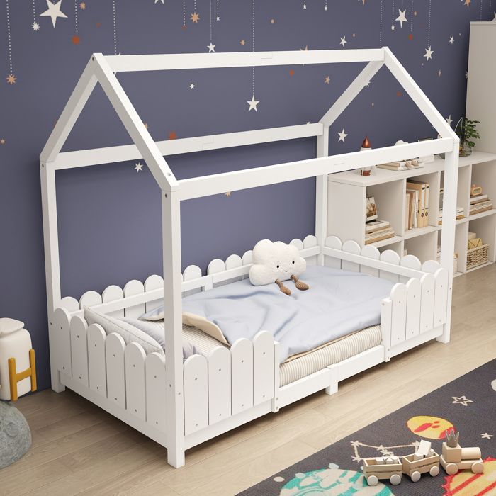 Structure de lit Haute qualité nouveau design 90x200 cm large multifonction lit denfant en bois pour les garçons et les filles