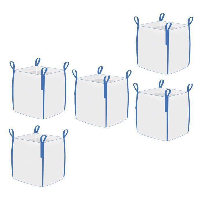 Sac à Gravats Blancs Résistants - Lot De 20 - 55x90 Cm - Capacité 25 Kg - En PP Tissé Réutilisable - Pour Chantier, Jardin, Déchets, Sable, Protection Contre Les Inondations