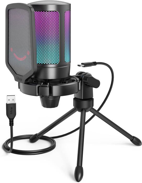 2020 Microphone de conférence USB amélioré pour ordinateur, micro à condensateur omnidirectionnel 360° avec clé mute, idéal pour la vidéoconférence, les jeux, les chats, Skype, Plug & Play, Windows