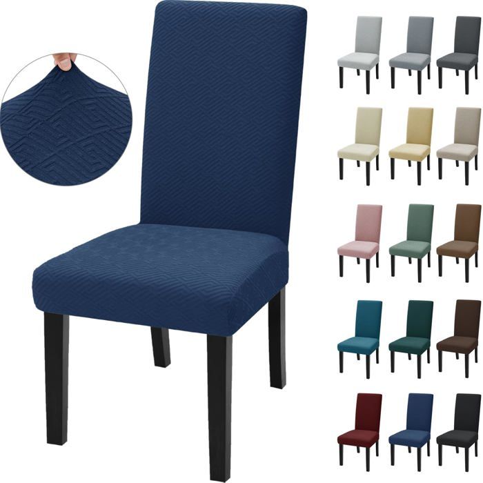 Housse de chaise extensible pour Salle à Manger - HZDHCLH - 4 pièces - Gris - Synthétique