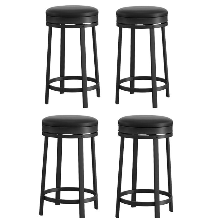 TABOURET DE BAR LOT DE 4 CHAISE DE BAR Rembourrés en PU Chaises Hautes avec Repose-Pieds