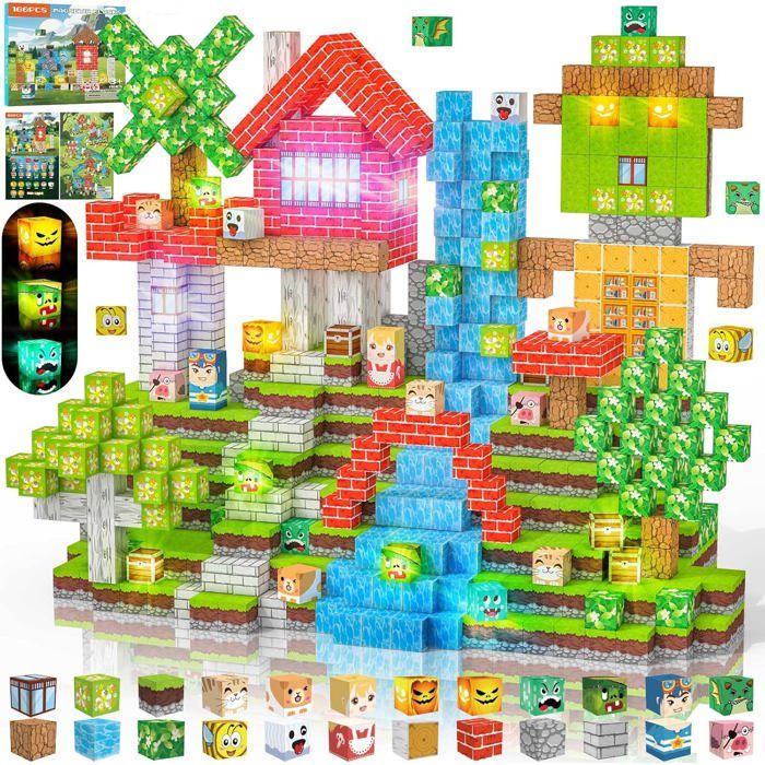 Construction Magnetique Enfant 100 Pièces 2Cm Magnetic Blocks 3+ Jeux Aimants, Bloc De Cube Magnétique De Pour Garçon Et Fille, Jo - Jeux - Jouets