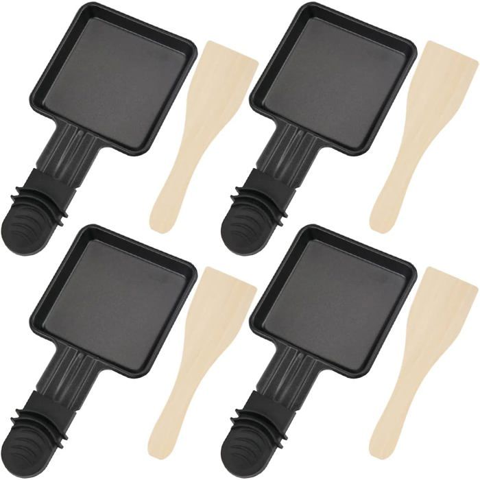 Poelon Raclette 4Pcs Coupelle Raclette Barbecue Avec Revêtement Anti ...