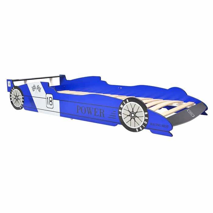 Structure de lit pour petit - Classique Lit voiture de course pour enfants - 90x200 cm Bleu - pour chambre _08617257