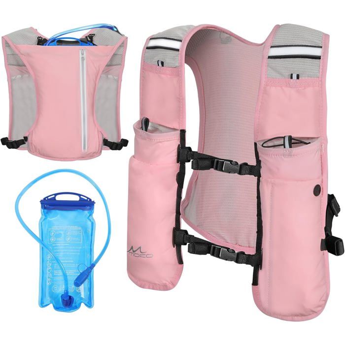 Gilet dhydratation - Unbrand - Vessie dhydratation 1 5L - Dimensions 43x41x3 cm - Tuyau 113 cm - Tissu mesh respirant