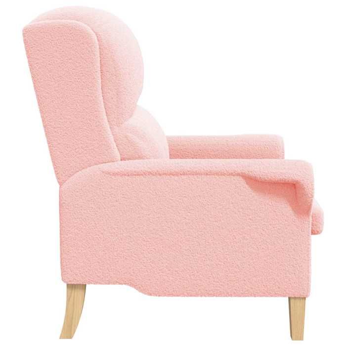 Confortable Fauteuil simple pour salon bureau chaise relax Rose Tissu en Sherpa doux__27821