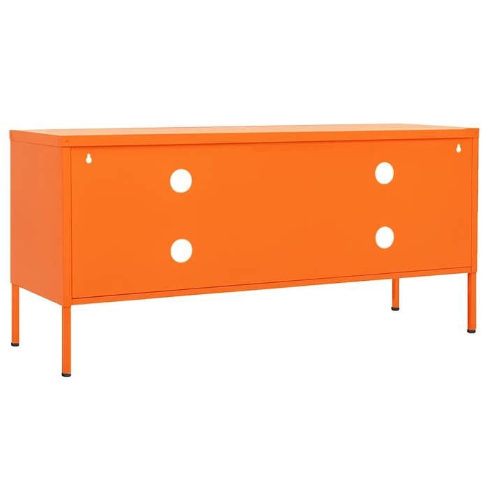 Meuble TV Orange 105x35x50 cm Acier_2 ans garantie_70815