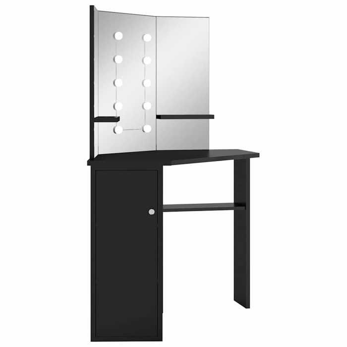 Meuble de maquillage - Coiffeuse dangle avec LED Noir 111x54x141 5 cm - Assemblage requis（3353）