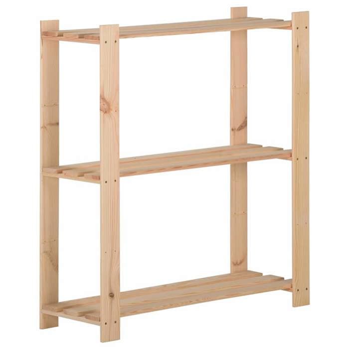 vidaXL Étagère de rangement 3 niveaux 80 x 28 5 x 90 cm en bois de pin massif