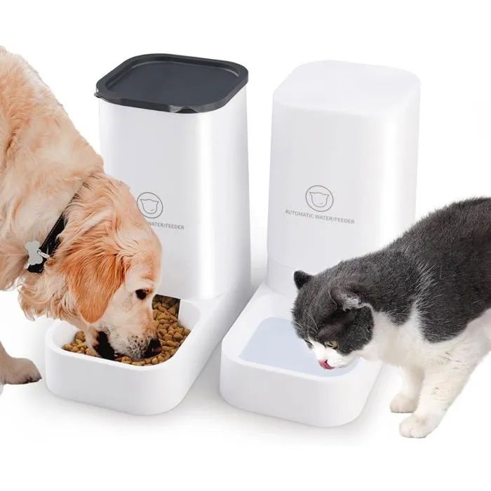 Distributeurs automatiques de croquettes pour animaux - Lot de 2 - 3 8 L - Sans BPA - Convient aux chats et aux chiens Distributeurs automatiques de croquettes pour animaux - Lot de 2 - 3 8 L - Sans BPA - Convient aux chats et aux chiens
