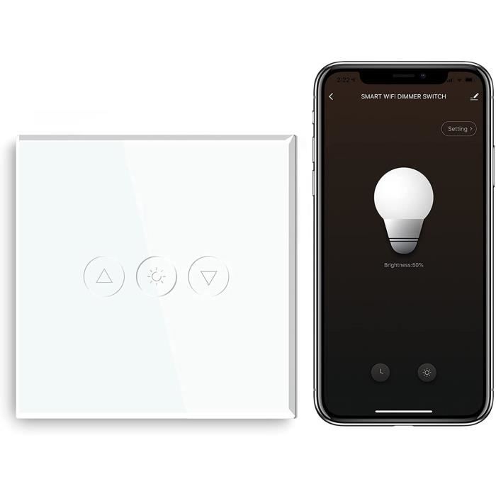 BSEED Interrupteur intelligent simple WiFi variateur d'intensité