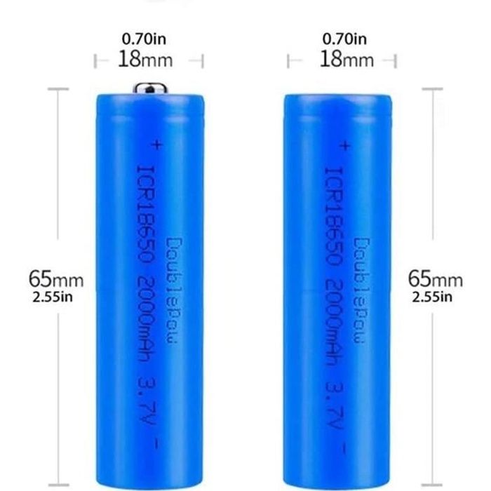 18650 Piles 3 7 V ICR 2000 MAH LiION Haute capacité Batteries