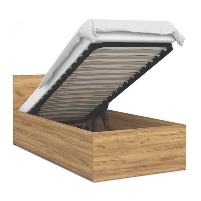 Lit coffre Panama 90x200 - Sommier inclus Chêne Lit coffre Panama 90x200 - Sommier inclus Chêne