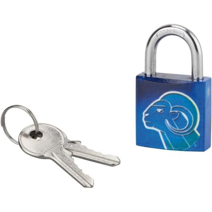 Cadenas Yale Aluminium Vert Eau 38 Mm - 3 Clés, Anse Acier, Sécurité Standard Pour Boîte à Outils, Sac à Dos