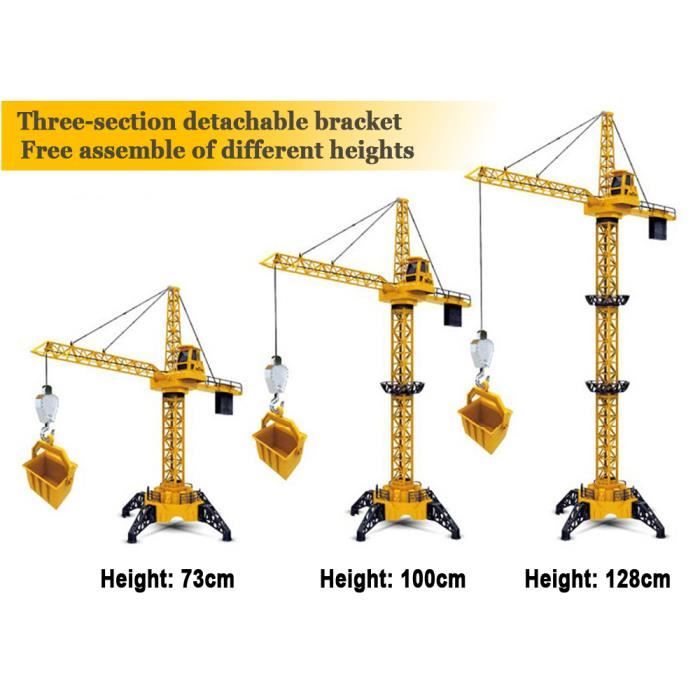 Grue de chantier télécommandée 120 cm avec 2 véhicules sur